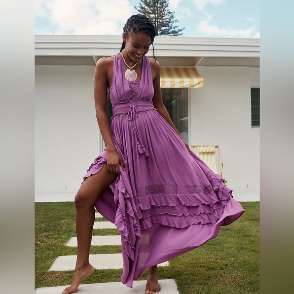 NWOT Free People Santa Maria Summer Grapes Maxi Dress Sz M Endless Summer Z267 - Picture 4 of 5